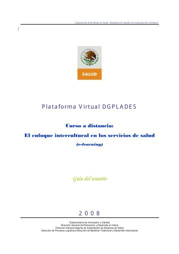 Plataforma Virtual DGPLADES Guía del usuario 2 0 0 8 - Dirección ...