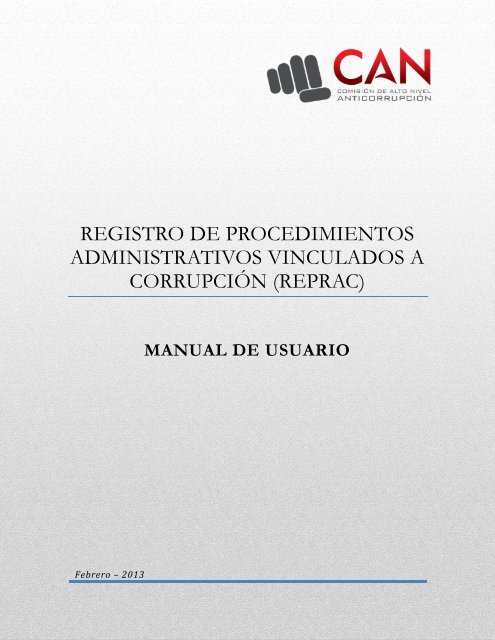 REGISTRO DE PROCEDIMIENTOS ADMINISTRATIVOS ...