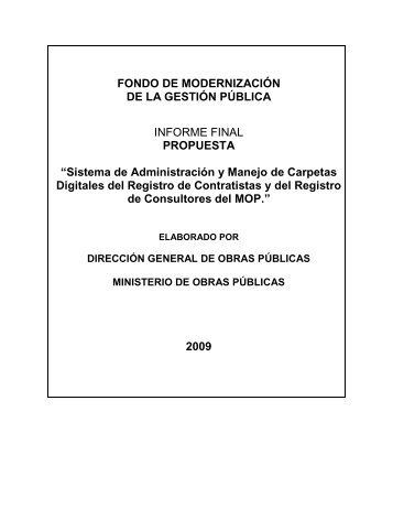 FONDO DE MODERNIZACION - Dirección de Presupuestos