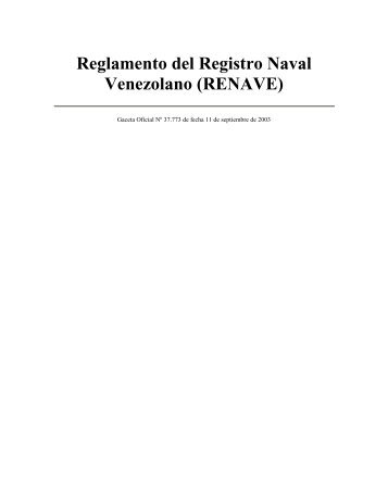 REGLAMENTO DEL REGISTRO NAVAL VENEZOLANO - INEA