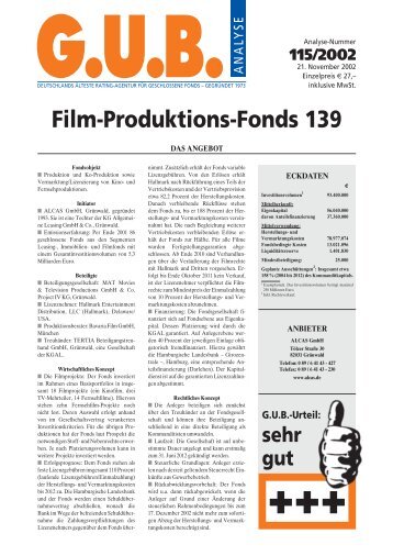 Film-Produktions-Fonds 139 - Real IS