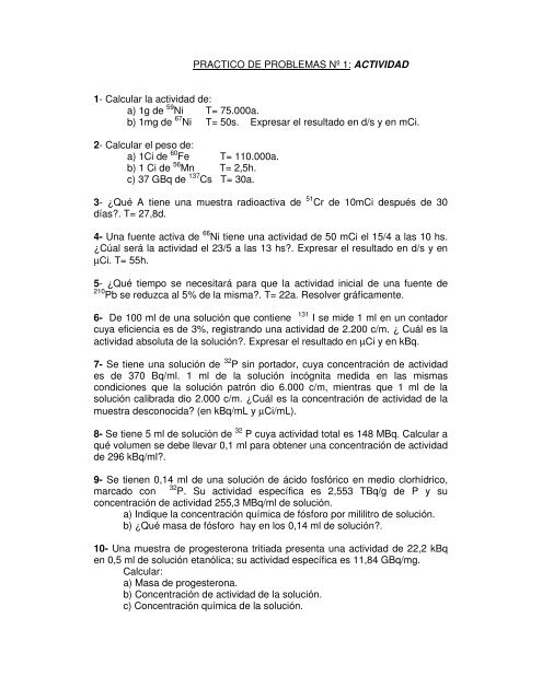 PRACTICO DE PROBLEMAS Nº 1: ACTIVIDAD 1- Calcular la ...