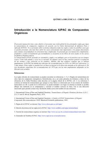 Introducción a la Nomenclatura IUPAC de Compuestos Orgánicos