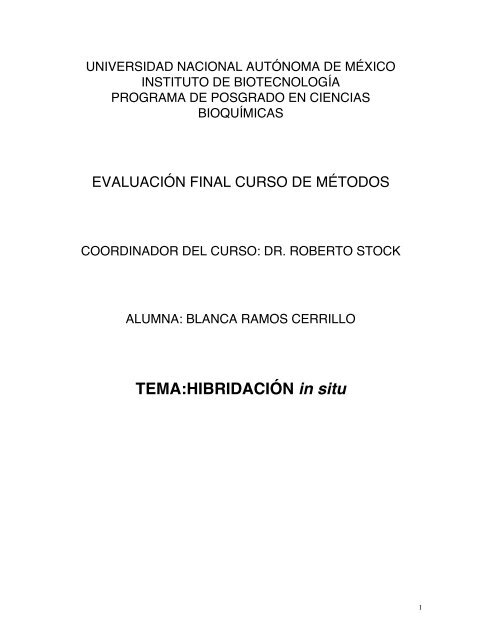 TEMA:HIBRIDACIÓN in situ - Instituto de Biotecnología