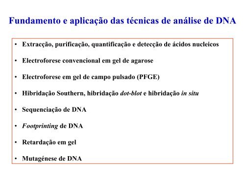 Técnicas de análise de DNA e RNA