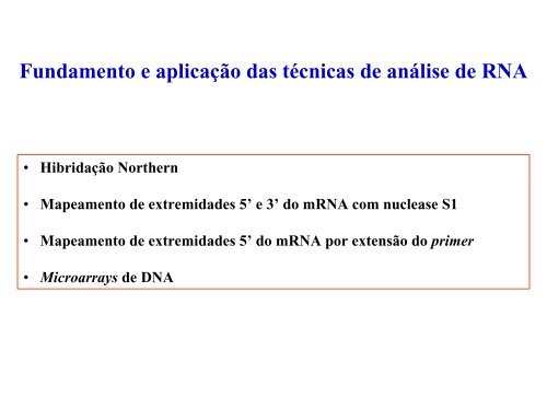 Técnicas de análise de DNA e RNA