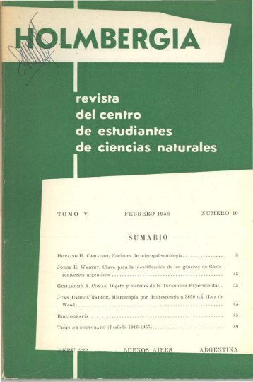 Biblioteca Digital | FCEN-UBA | Holmbergia Nº 10 Revista del ...