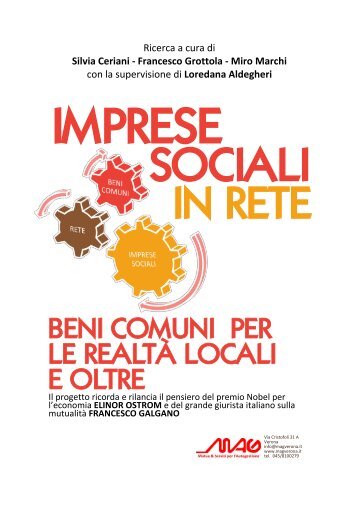 IMPRESE SOCIALI IN RETE - beni comuni per le realtà locali ed oltre