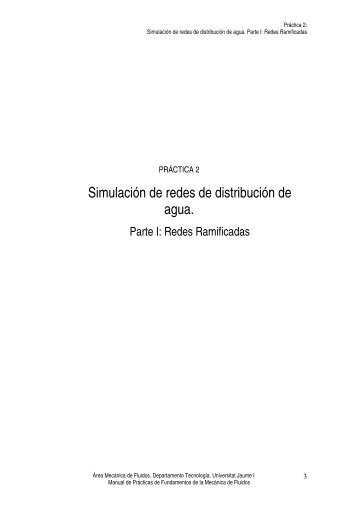 Simulación de redes de distribución de agua.