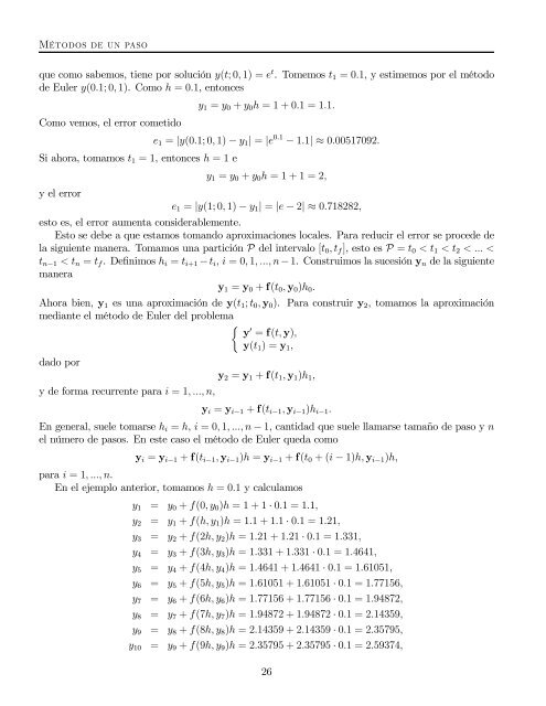 Métodos numericos: ecuaciones diferenciales ordinarias