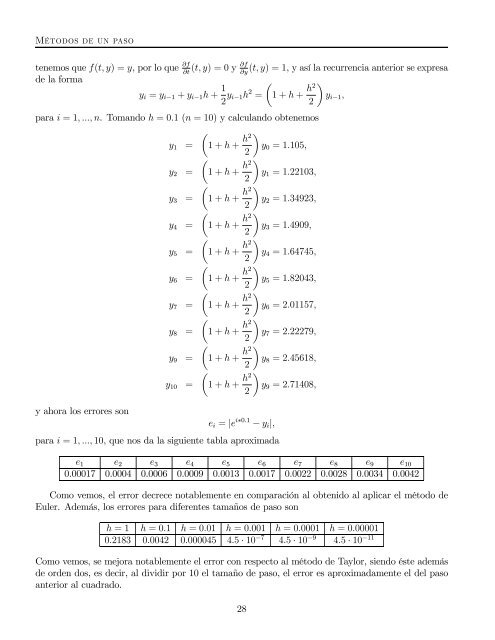 Métodos numericos: ecuaciones diferenciales ordinarias