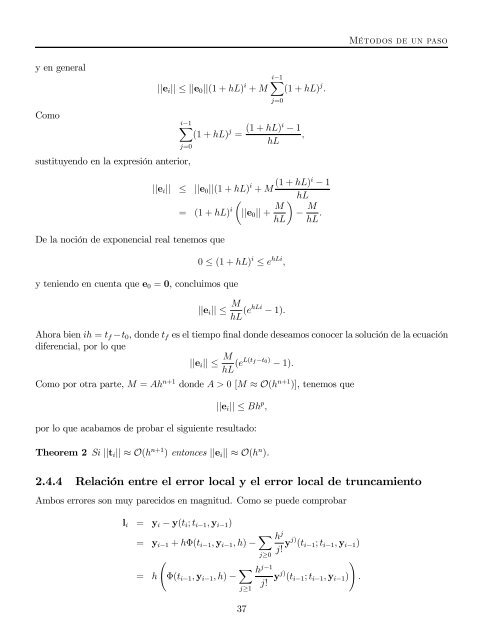 Métodos numericos: ecuaciones diferenciales ordinarias
