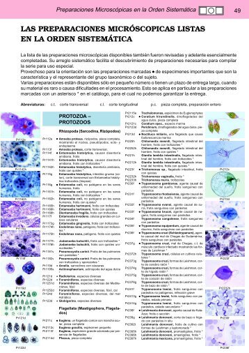 Preparaciones microscópicas en la ordem systemática - lieder.de