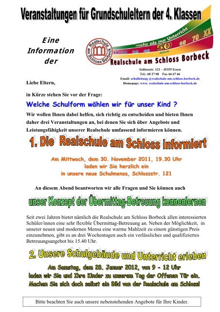 Eine Information der - Realschule am Schloss Borbeck