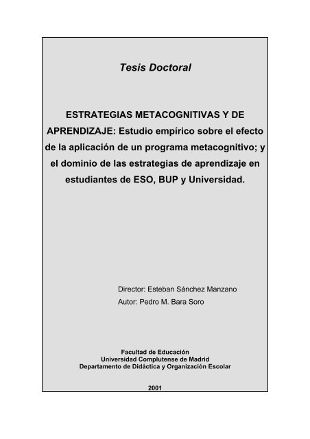 estrategias metacognitivas y de aprendizaje - Biblioteca de la ...