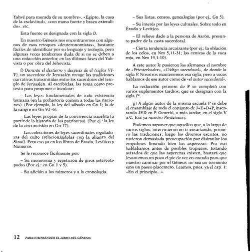 Para comprender EL LIBRO DEL GÉNESIS - 10