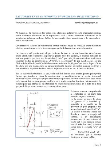 Las torres en el patrimonio. Un problema de estabilidad". Alminares ...