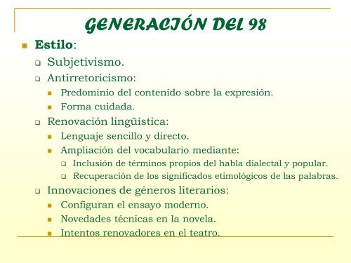 el modernismo y la generación del 98 - Colegio San José SS.CC.