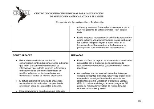 Mapeamiento crítico Identidades socio culturales en ... - Crefal