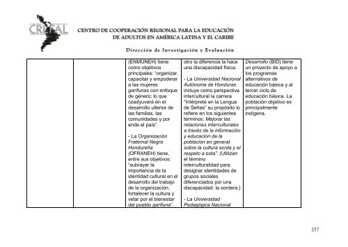 Mapeamiento crítico Identidades socio culturales en ... - Crefal