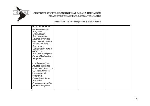 Mapeamiento crítico Identidades socio culturales en ... - Crefal