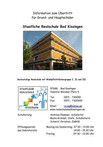 Staatliche Realschule - Realschule Bad Kissingen