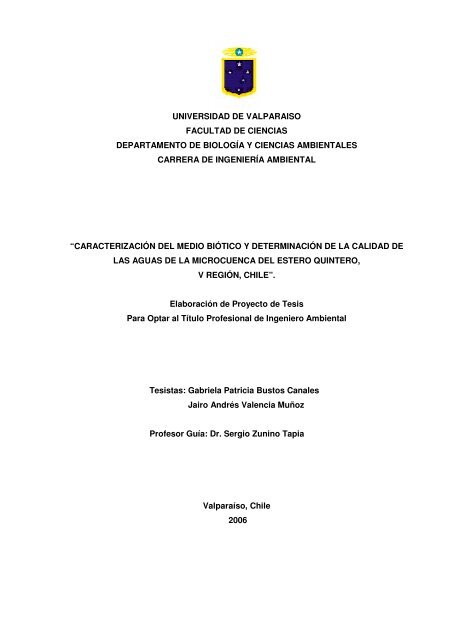 Caracterización del Medio Biótico y Determinación de la - Quintero ...