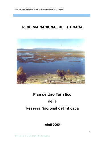 Plan de Uso Turístico de la Reserva Nacional del Titicaca - Sernanp