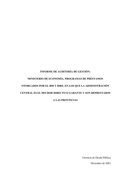 Informe del PRISE - Auditoría General de la Nación