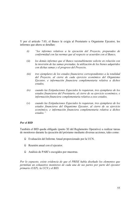 Informe del PRISE - Auditoría General de la Nación