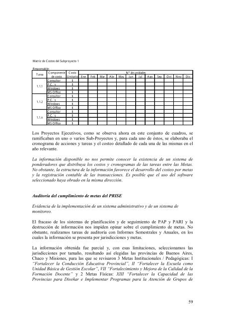 Informe del PRISE - Auditoría General de la Nación