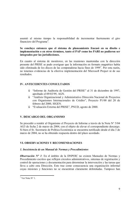 Informe del PRISE - Auditoría General de la Nación