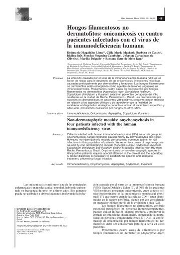 Hongos filamentosos no dermatofitos - Revista Iberoamericana de ...