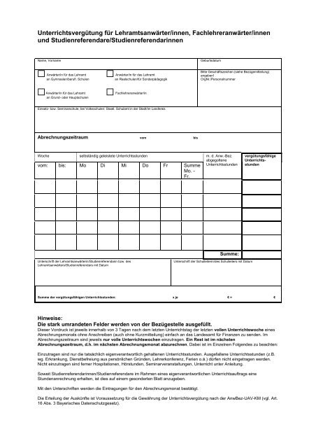 Unterrichtsvergutung Fur Lehramtsanwarter Innen