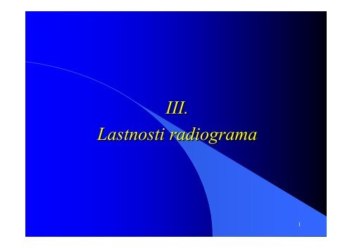 III. Lastnosti radiograma - F9
