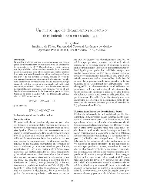 Un nuevo tipo de decaimiento radioactivo: decaimiento beta en ...