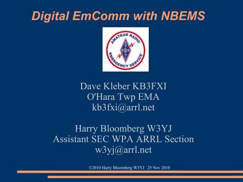 Digital EmComm with NBEMS - Inland Empire VHF Radio Amateurs ...