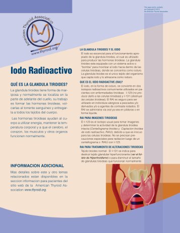 El folleto de Iodo Radioactivo - American Thyroid Association