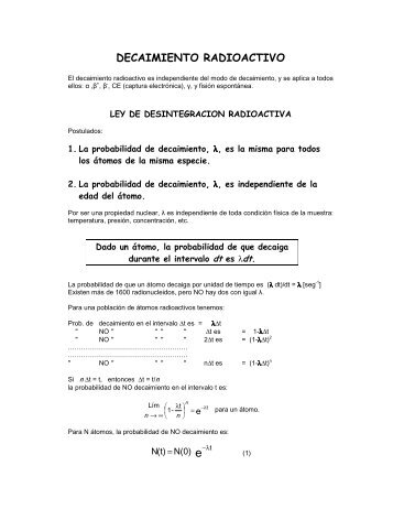 DECAIMIENTO RADIOACTIVO