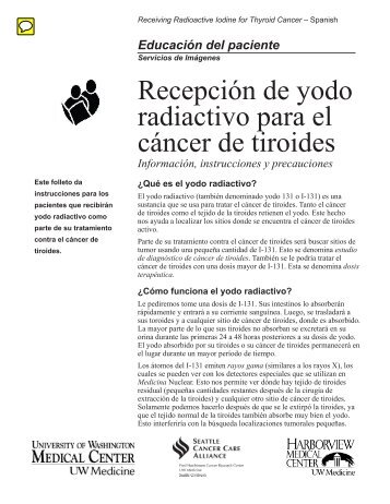 Recepción de yodo radiactivo para el cáncer de ... - UW Medicine
