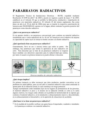 PARARRAYOS RADIACTIVOS - Ministerio de Minas y Energía