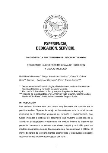 diagnóstico y tratamiento del nódulo tiroideo - Sociedad Mexicana ...