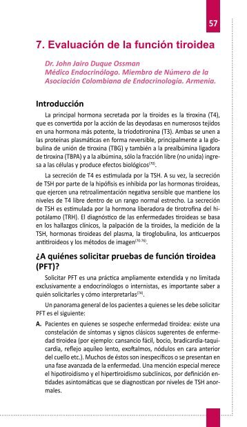 7. Evaluación de la función tiroidea - Asociación Colombiana de ...