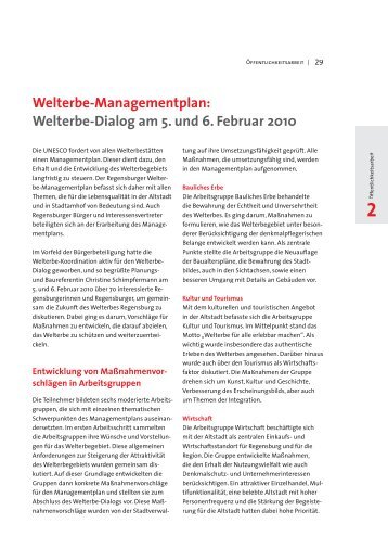 Artikel Managementplan 2010 - Stadt Regensburg
