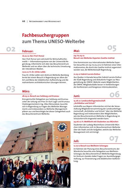 Jahresbericht 2012 der Welterbekoordination - Stadt Regensburg
