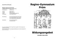 Regino-Gymnasium Prüm Bildungsangebot