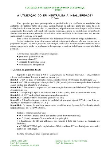 A UTILIZAÇÃO DO EPI NEUTRALIZA A INSALUBRIDADE?