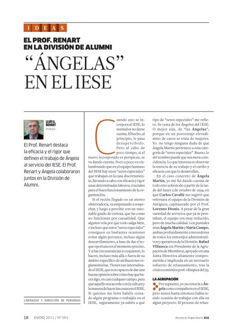 revista especialmente editada para Ángela - IESE Business School