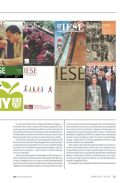 revista especialmente editada para Ángela - IESE Business School