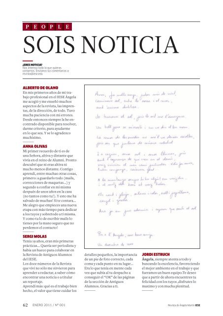 revista especialmente editada para Ángela - IESE Business School